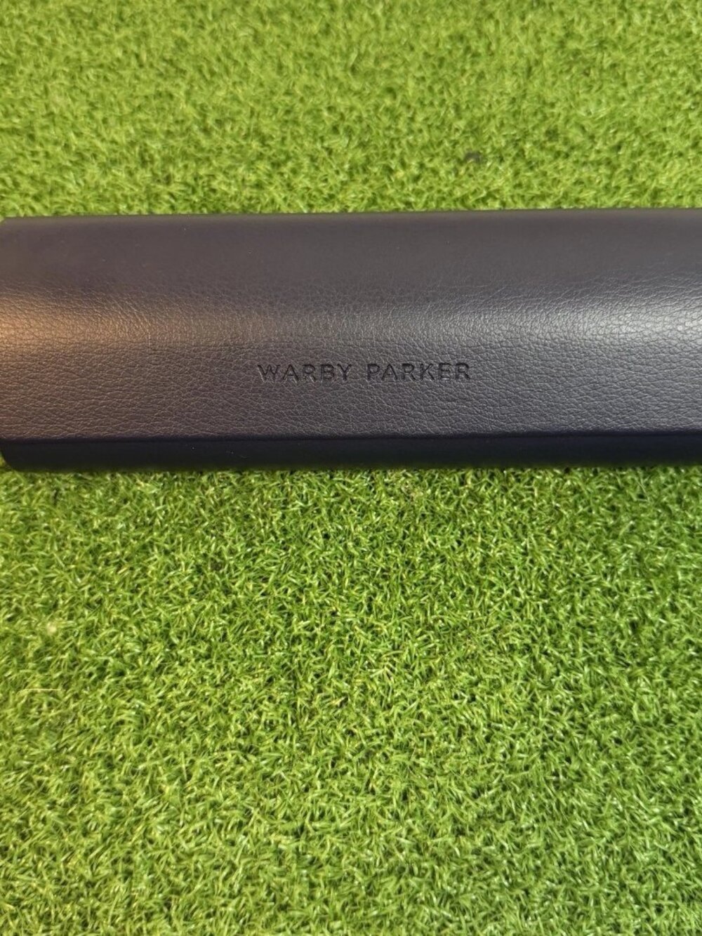 Warby Parker Blue Leather Hard Shell Sunglasses Glasses Case